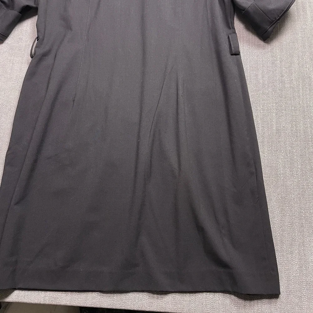 Michael Kors Utility Dress Womens XL Black Stretch Roll Tab Sleeve Half Zip
